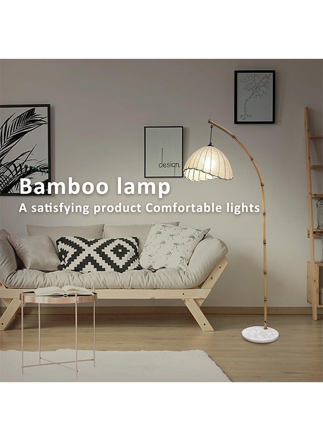 DIDA Oriental Luxury Curved Arm Floor Lamp | Striped Fabric Lampshade, Warm Ambient Lighting – Elegant Home Decor for Living Room Sofa Side & Bedroom (Ideal for Saudi Modern Interiors) - Image 5